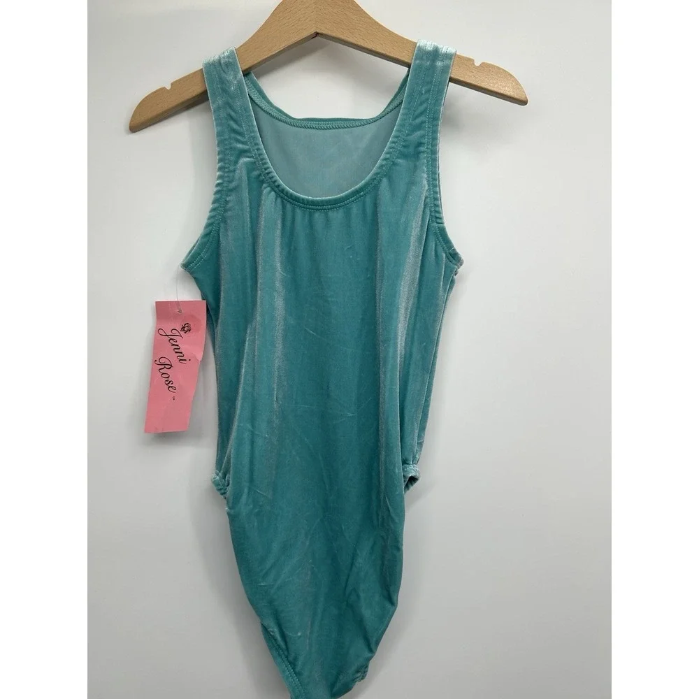 Leotard Dance Girls 4-6 Teal Velvet
